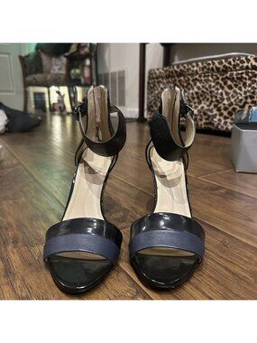 Black & Navy Strappy Heels